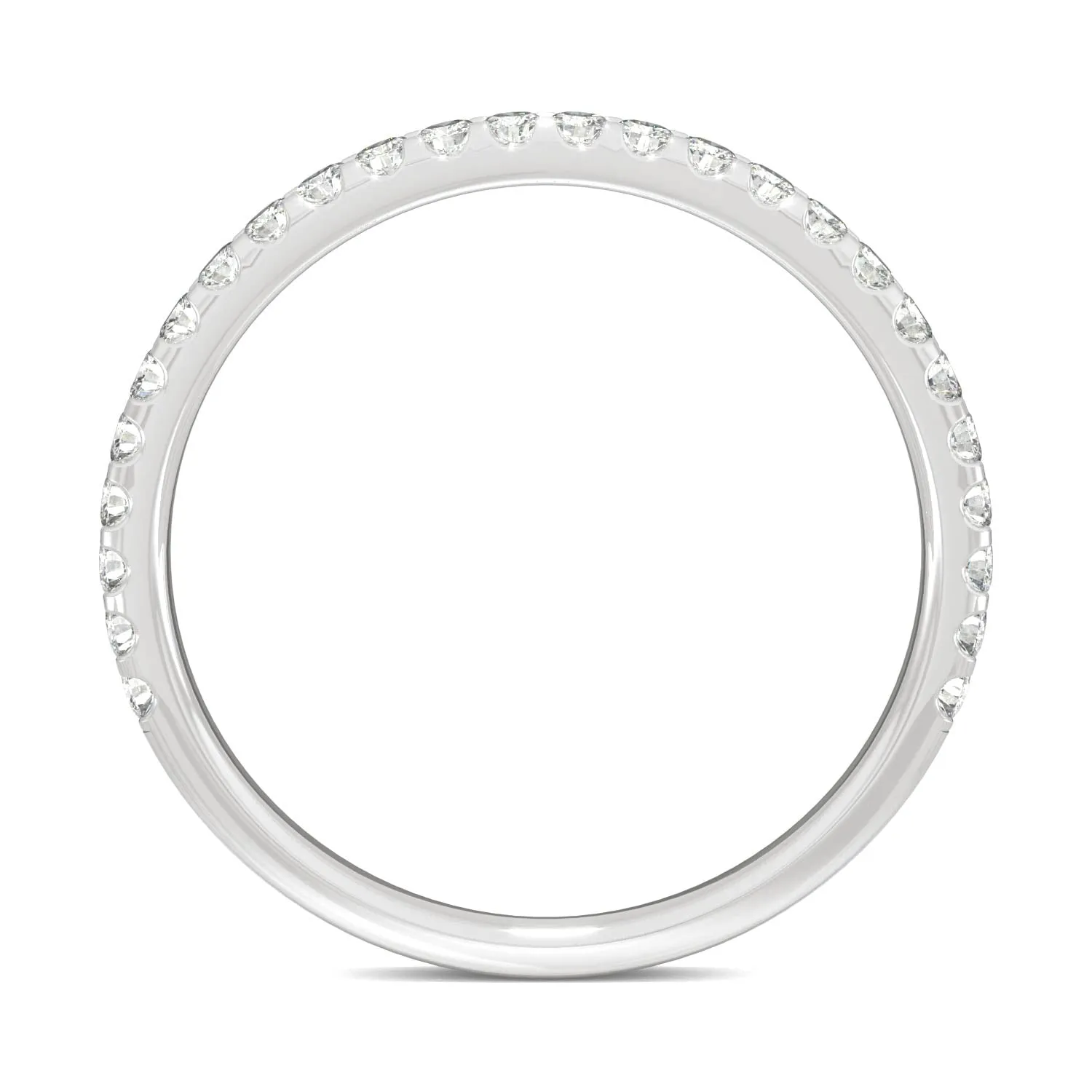 0.39 CTW DEW Round Moissanite Band in 14K White Gold