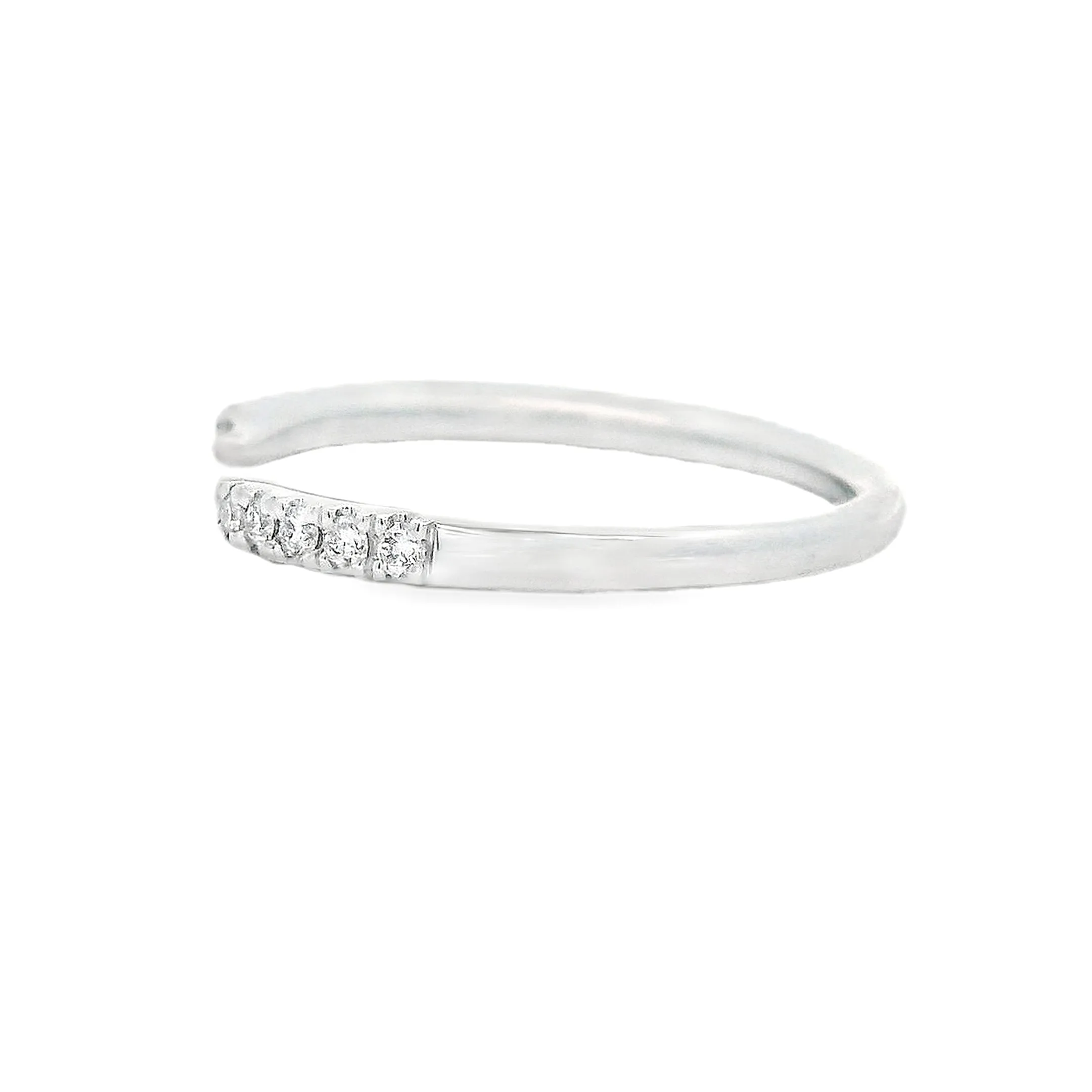 .10ct 14k White Gold Open Diamond Band