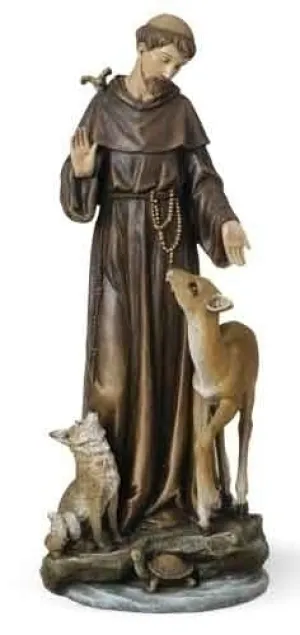 13.75"H St Francis W/deer Figure Renaissance Collection