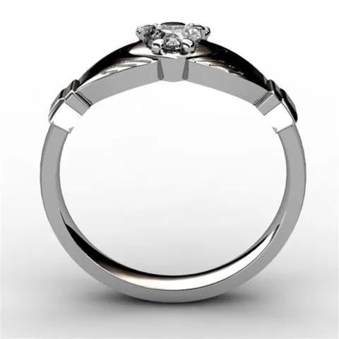 1/4 Carat Diamond Claddagh Engagement Ring WHITE-ASU2-25