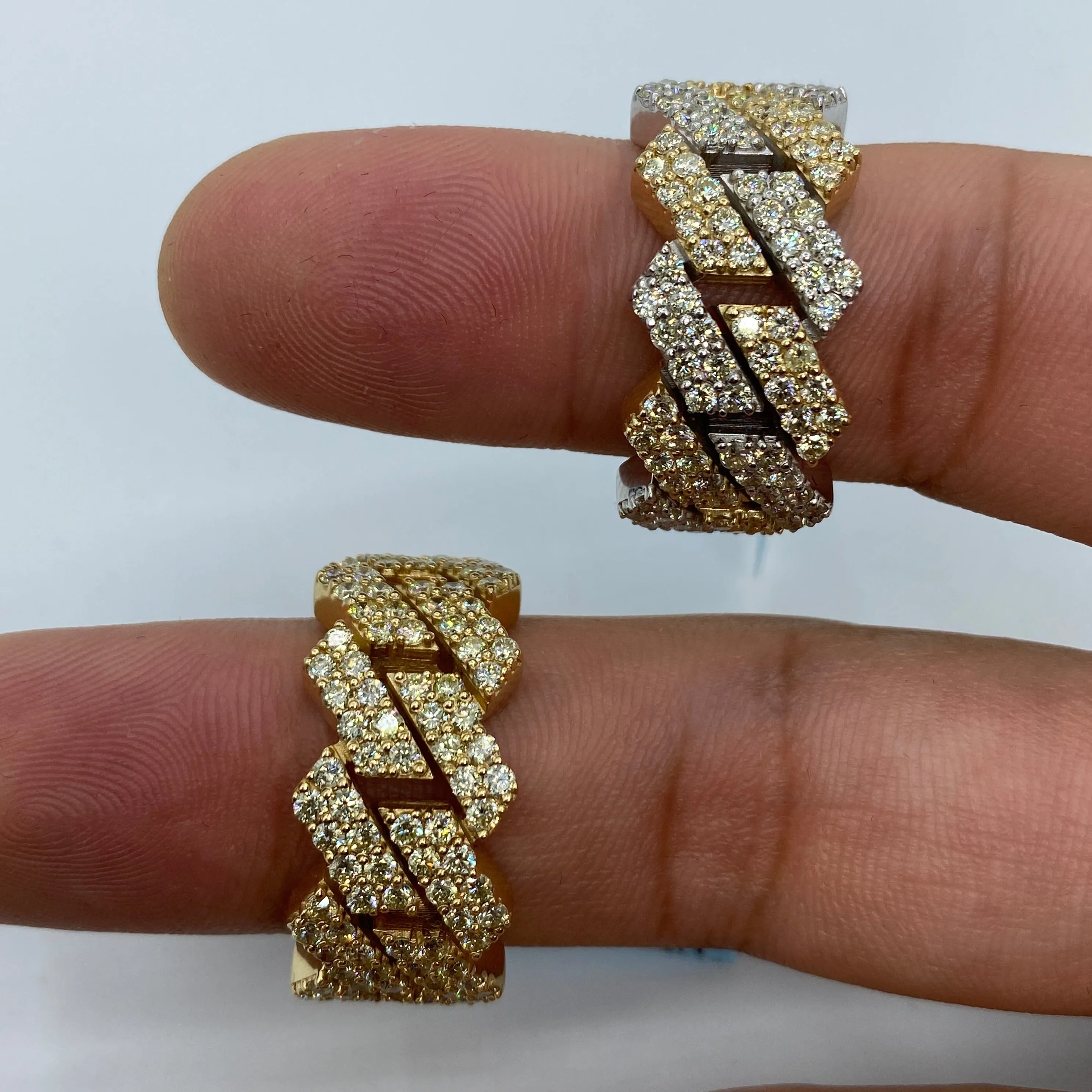 14K Bold Cuban Link Diamond Ring
