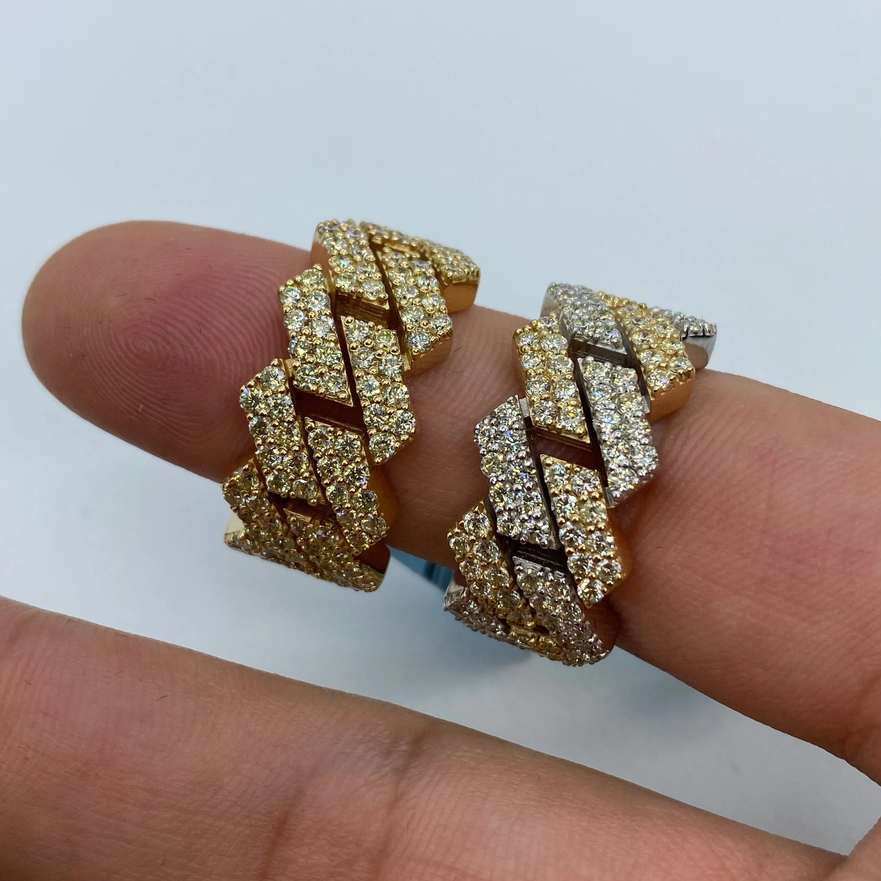 14K Bold Cuban Link Diamond Ring