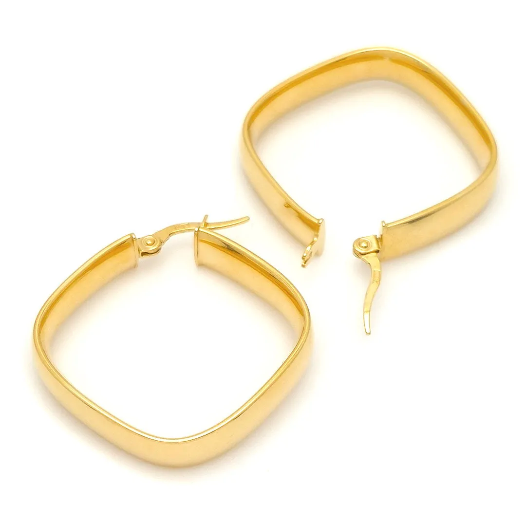 14k Chunky Square Hoop Earrings