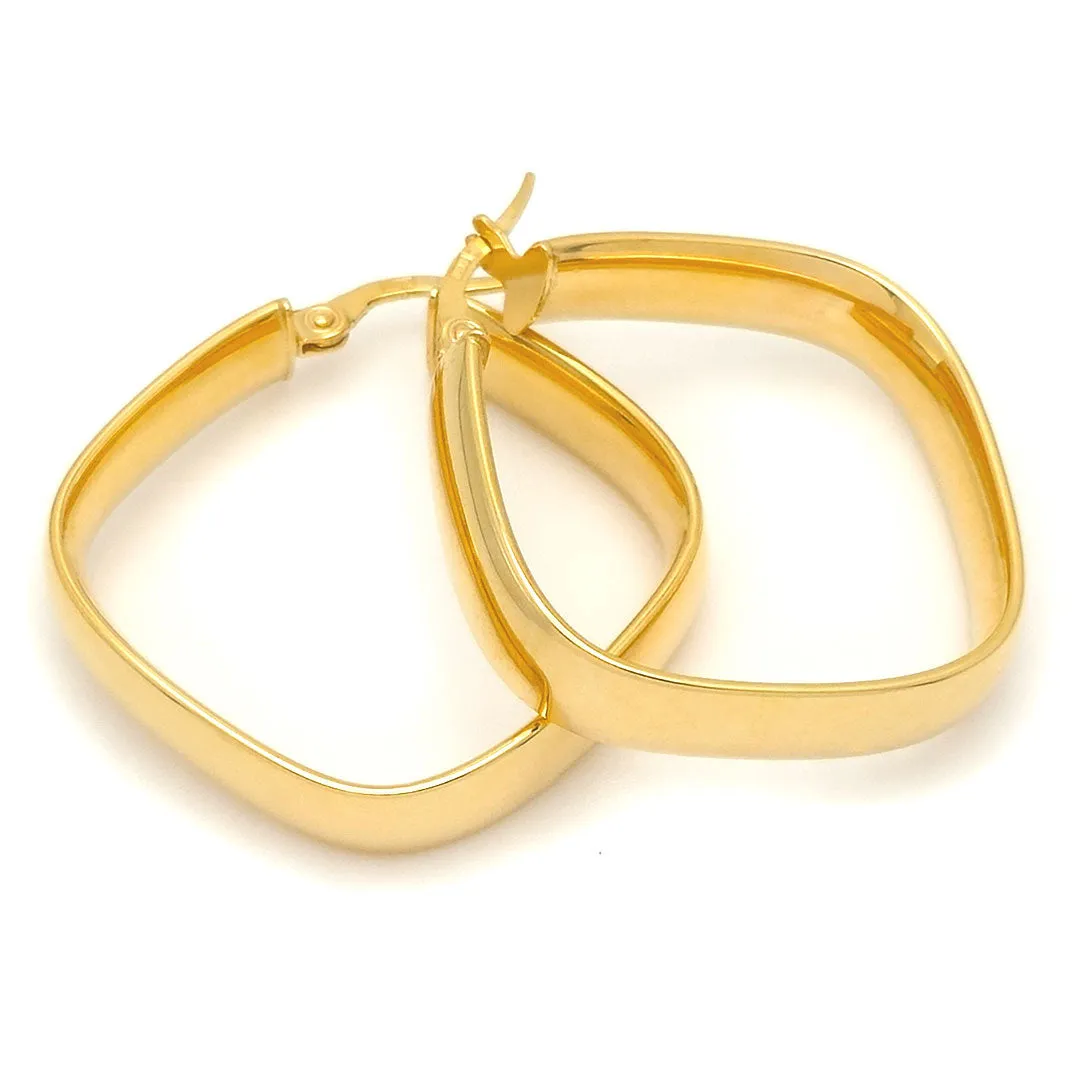 14k Chunky Square Hoop Earrings