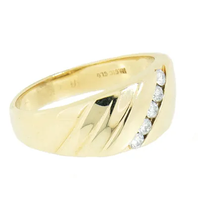14K Gold 0.40 CTW Ladies 5 Diamond Fashion ring