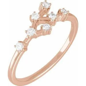 14K Rose 1/5 CTW Natural Diamond Cancer Constellation Ring
