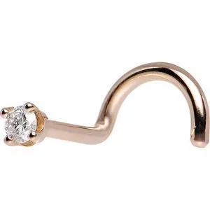 14k Rose Gold 2mm Moissanite Nose Ring