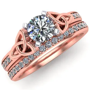 14K Rose Gold Celtic Bridal Set AYLIN-1S-SET-ROSE