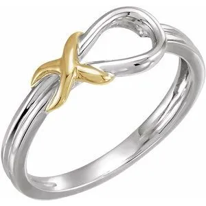 14K White & Yellow Knot Ring
