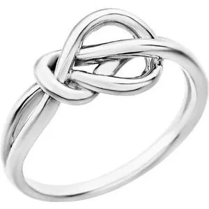 14K White Knot Design Ring