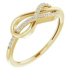 14K Yellow 1/10 CTW Diamond Infinity-Inspired Knot Ring