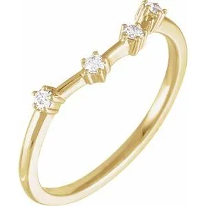 14K Yellow 1/10 CTW Natural Diamond Aquarius Constellation Ring