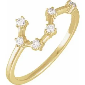 14K Yellow 1/6 CTW Natural Diamond Taurus Constellation Ring