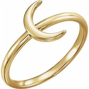 14K Yellow Crescent Ring