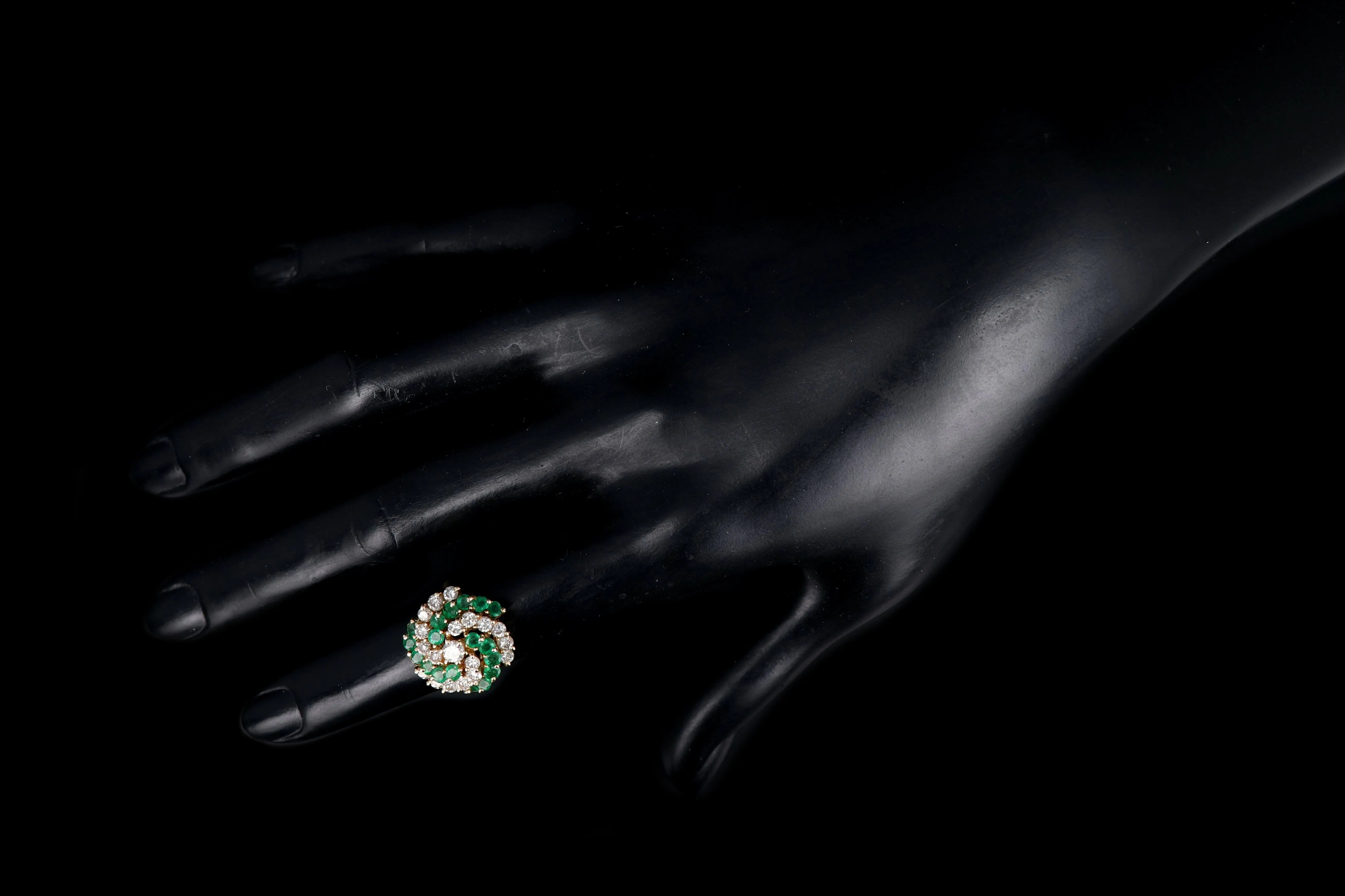 14K Yellow Gold 1.5 Carat Emerald and Diamond Ring