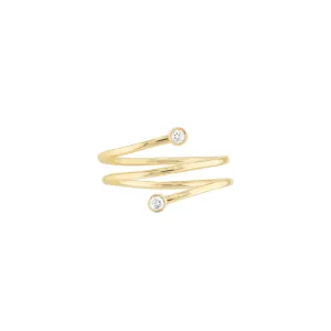 14K Yellow Gold Dainty Diamond Wrap Ring