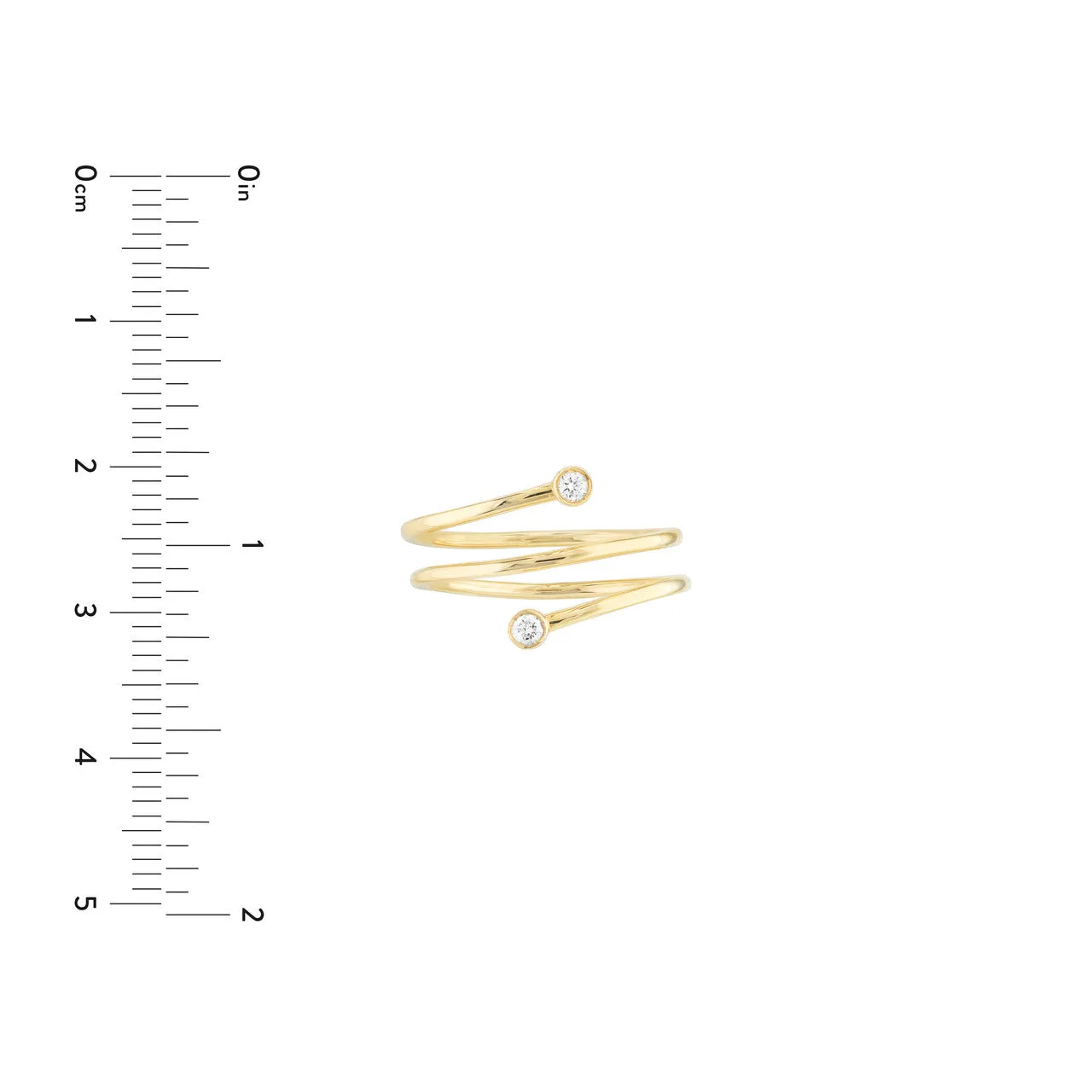 14K Yellow Gold Dainty Diamond Wrap Ring