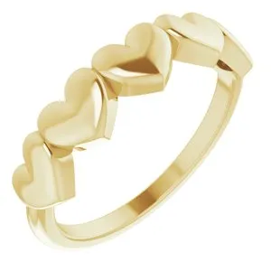 14K Yellow Heart Ring