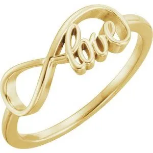 14K Yellow Love Infinity-Inspired Ring