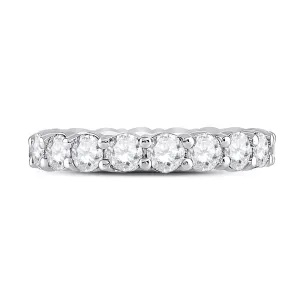 14kt White Gold Womens Round Diamond Classic Eternity Ring 3.00 Cttw