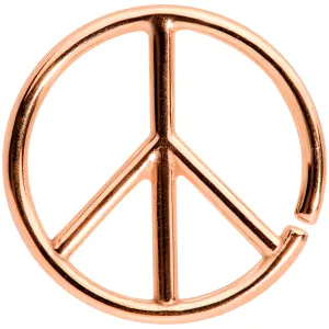 16 Gauge 1/4 Rose Gold Tone Retro Peace Sign Closure Ring