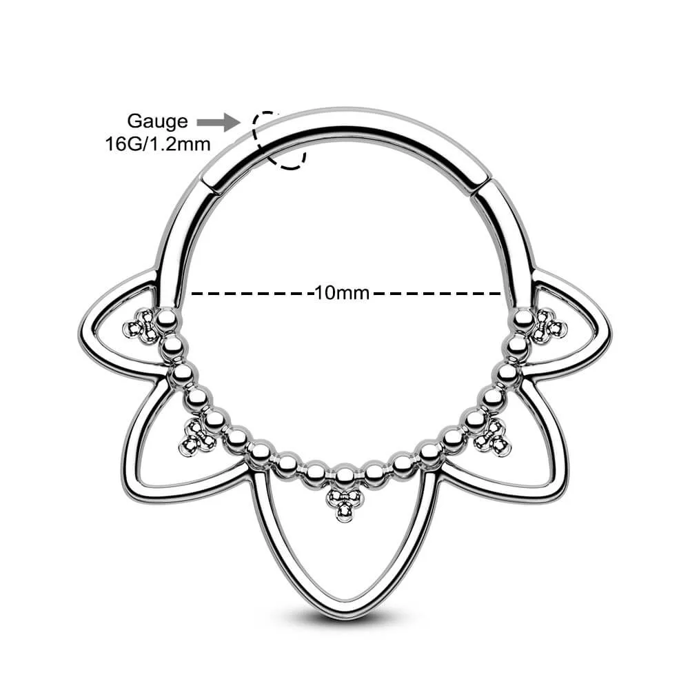 16G Titanium Lotus Flower Septum Ring Daith Earrings