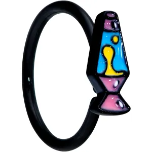 18 Gauge 3/8 Black Retro Lava Lamp Nose Hoop