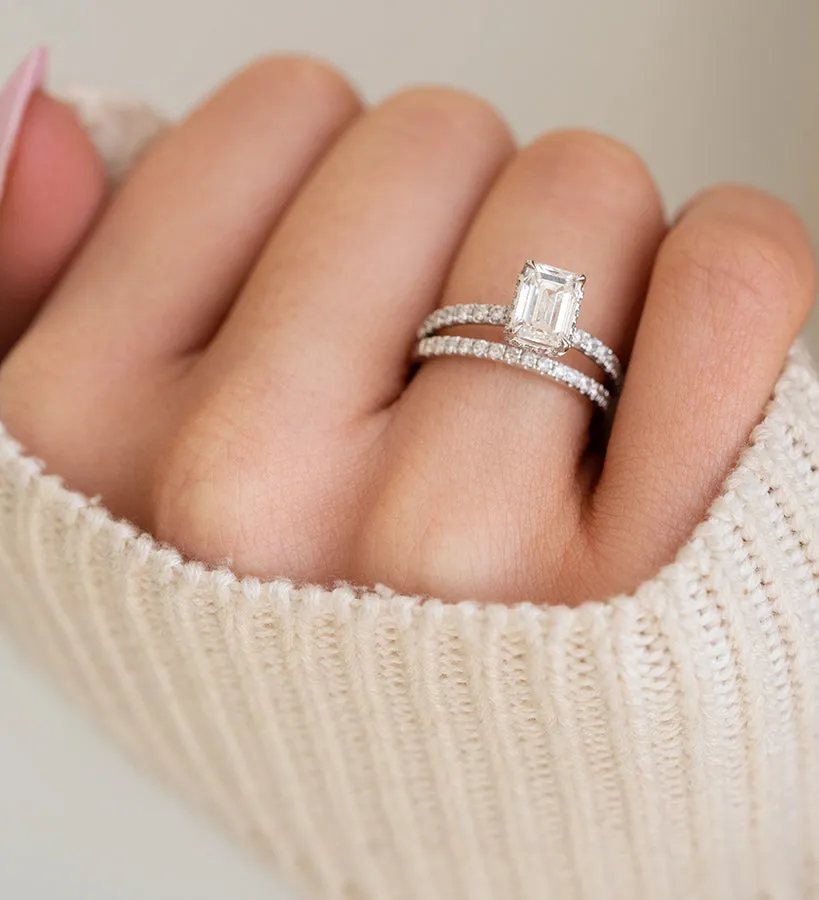 1.87 cttw. Emerald Cut Diamond Engagment