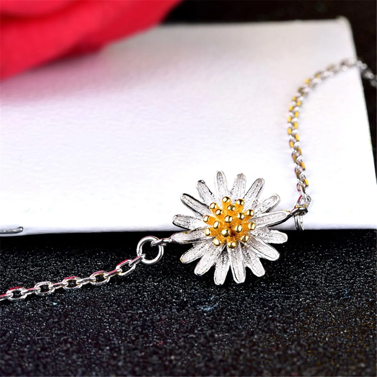 18K Gold-Plated & Sterling Silver Mum Charm Bracelet