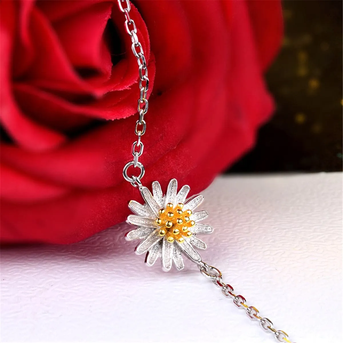 18K Gold-Plated & Sterling Silver Mum Charm Bracelet