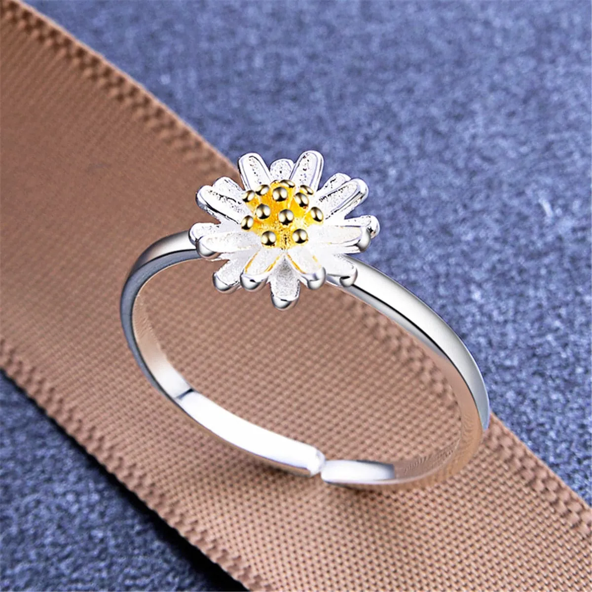 18K Gold-Plated & Sterling Silver Mum Ring
