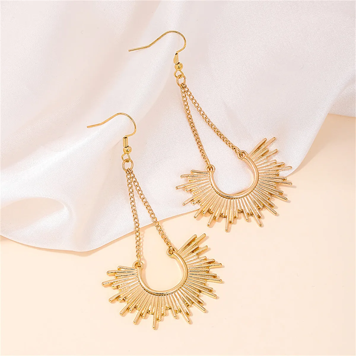 18K Gold-Plated Sunburst Drop Earrings