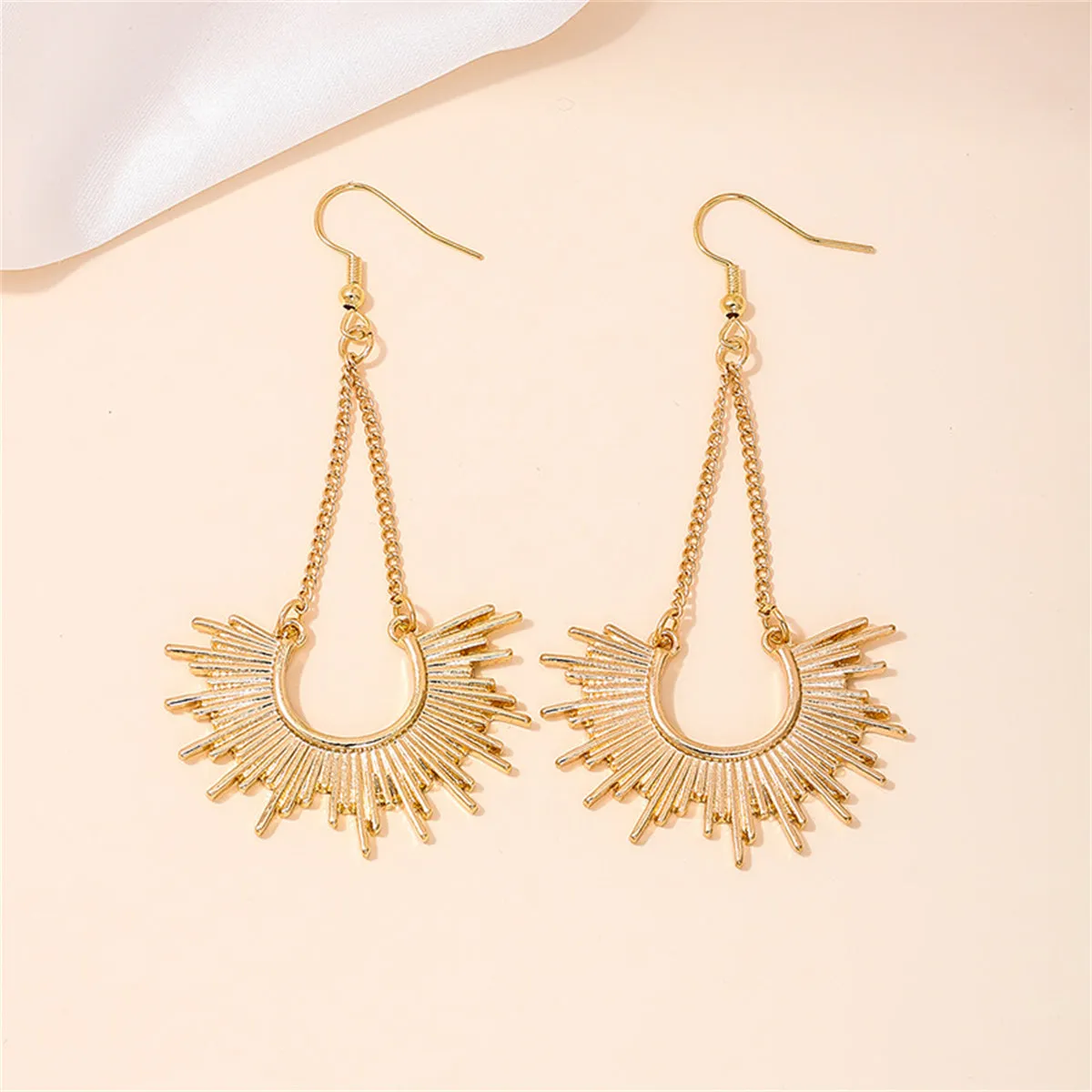 18K Gold-Plated Sunburst Drop Earrings