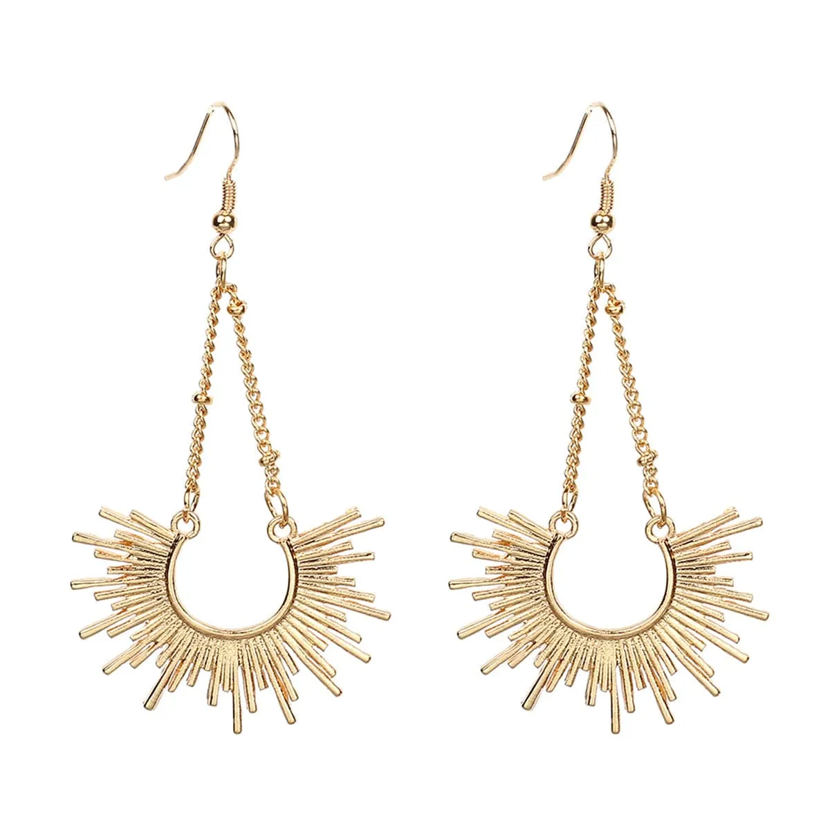 18K Gold-Plated Sunburst Drop Earrings