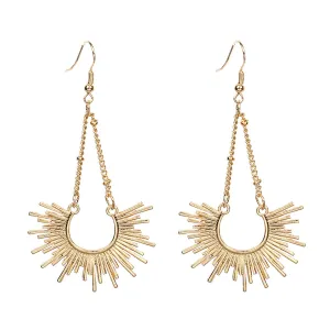 18K Gold-Plated Sunburst Drop Earrings