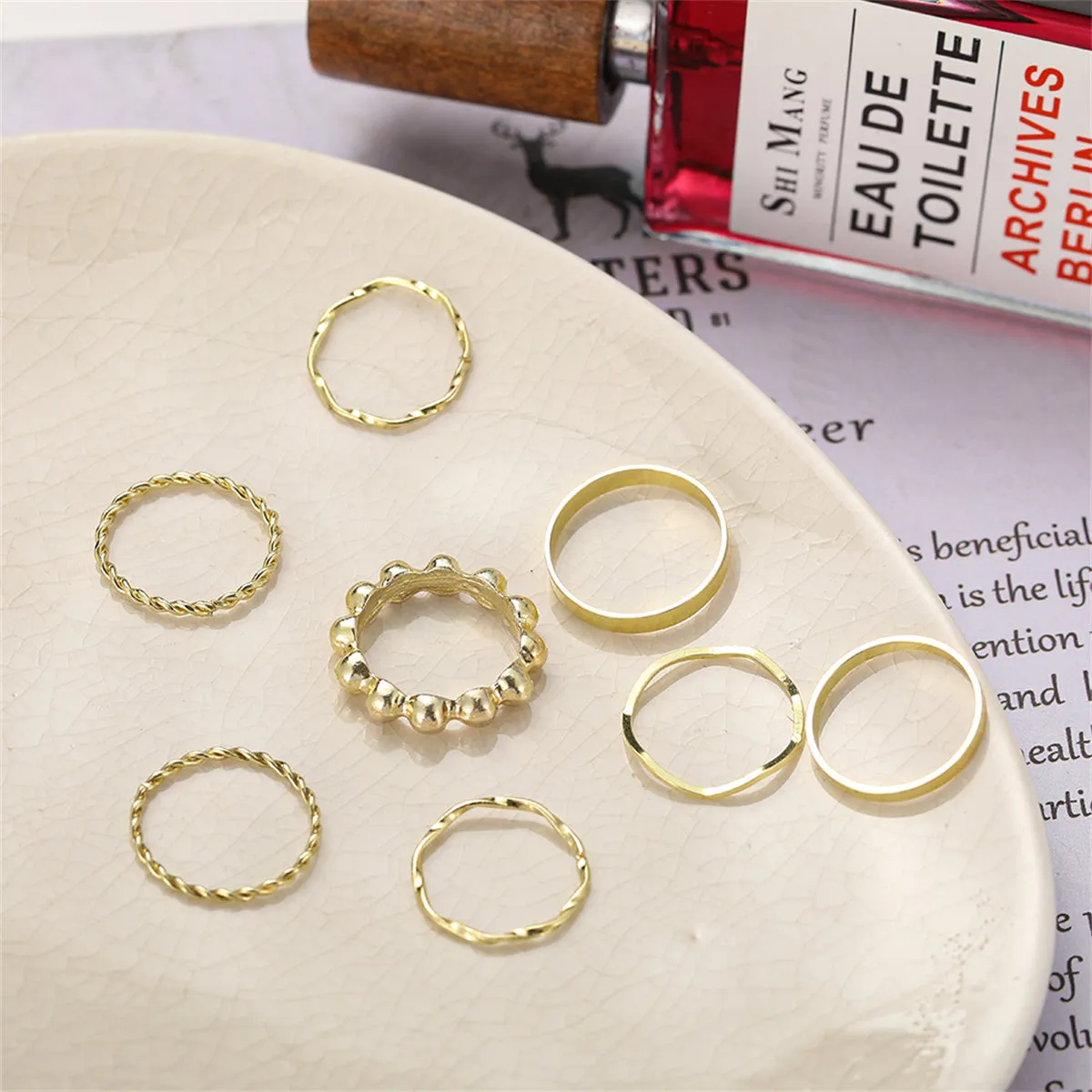 18K Gold-Plated Twine Ring Set