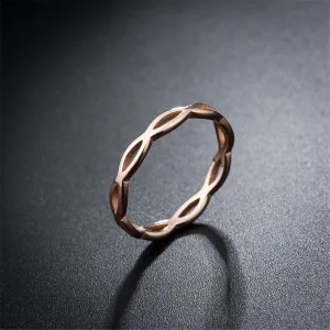 18K Rose Gold-Plated Crossed-Lines Band