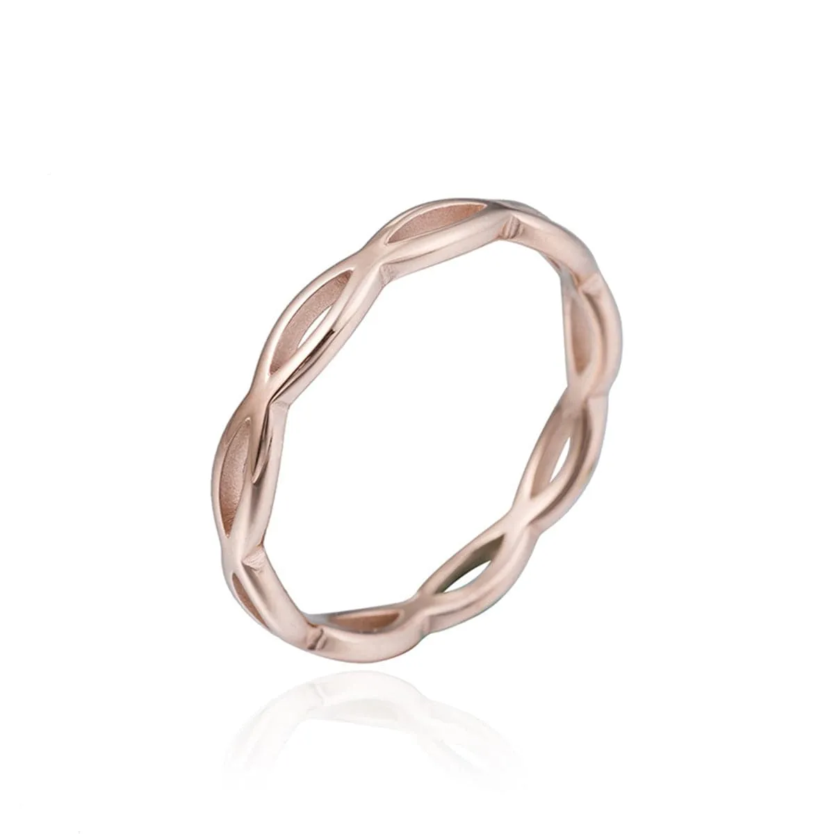 18K Rose Gold-Plated Crossed-Lines Band