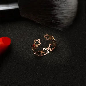 18K Rose Gold-Plated Linking Star Open Ring