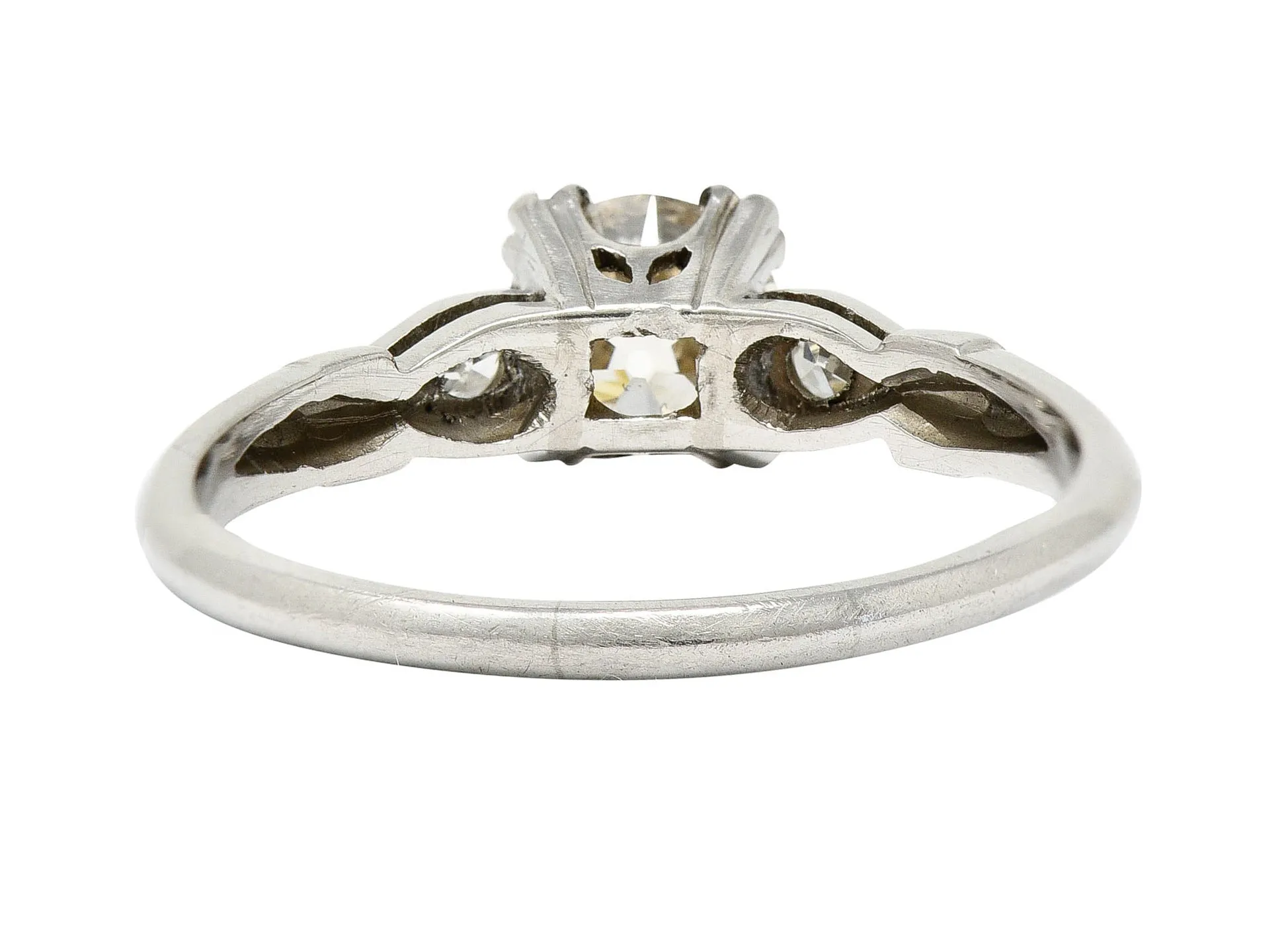 1940's Retro 1.10 CTW Diamond Palladium Engagement Ring