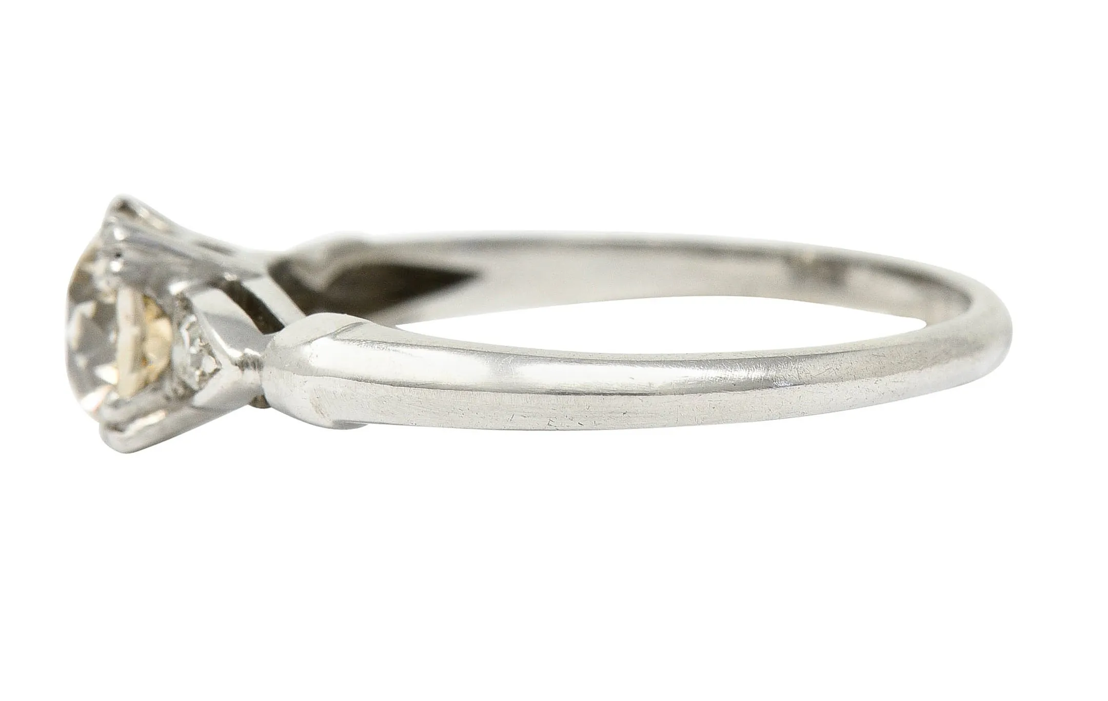 1940's Retro 1.10 CTW Diamond Palladium Engagement Ring