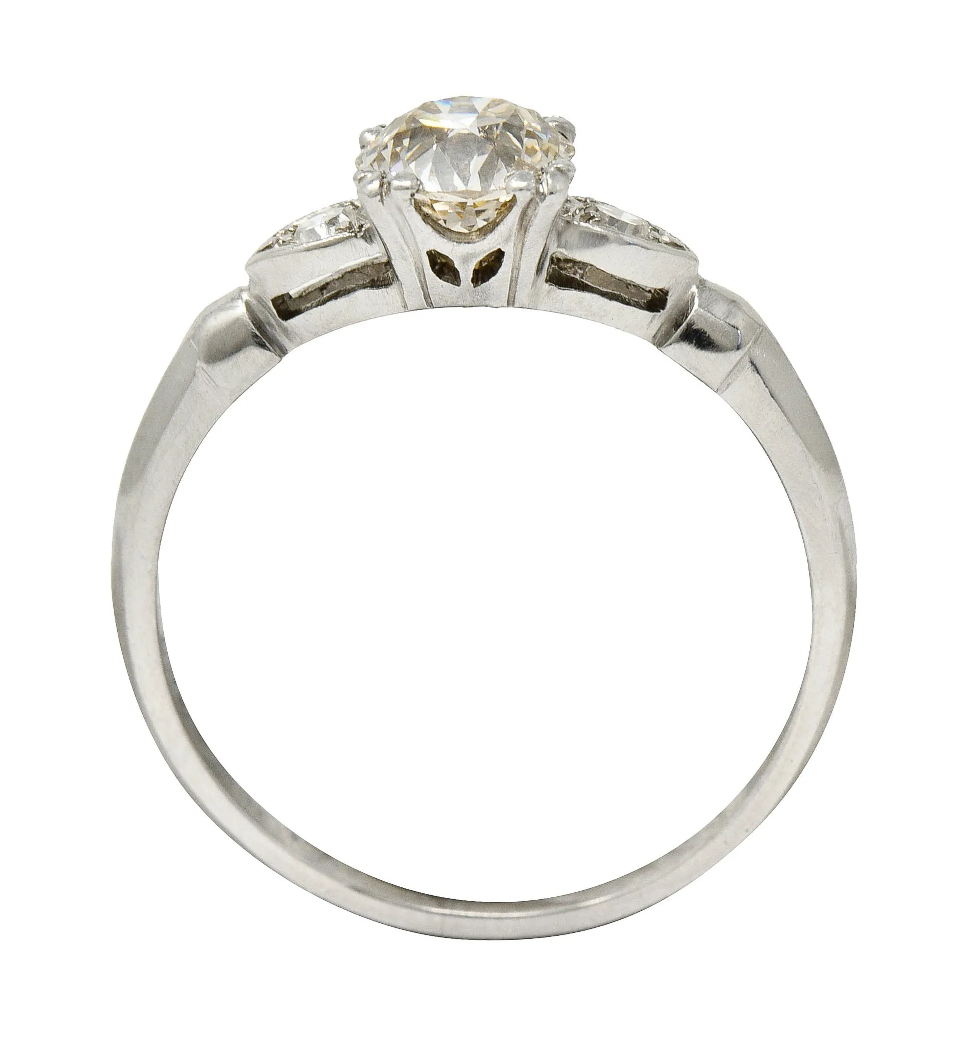 1940's Retro 1.10 CTW Diamond Palladium Engagement Ring