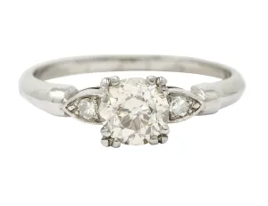 1940's Retro 1.10 CTW Diamond Palladium Engagement Ring