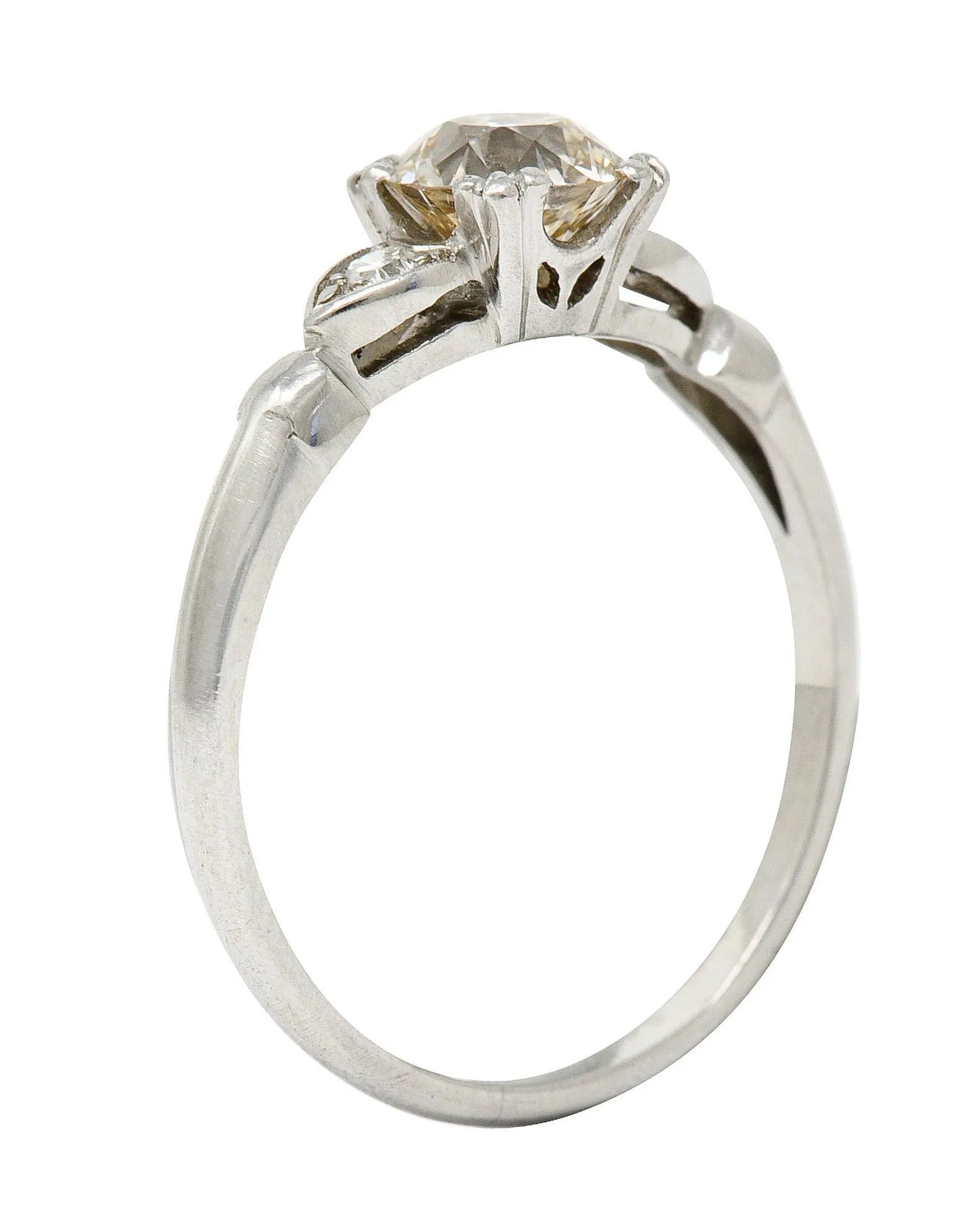 1940's Retro 1.10 CTW Diamond Palladium Engagement Ring