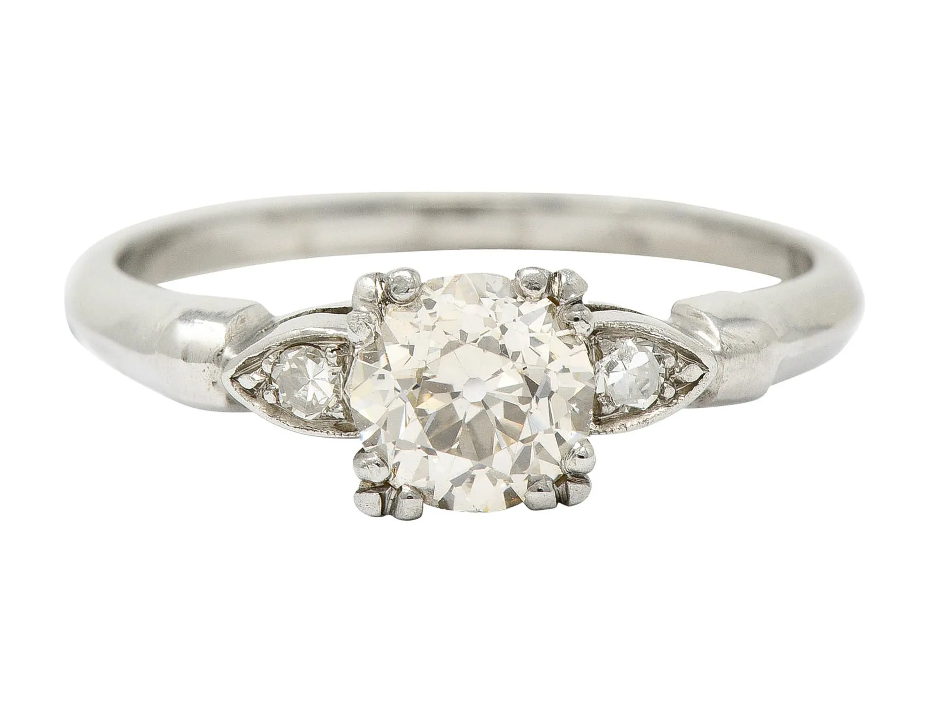 1940's Retro 1.10 CTW Diamond Palladium Engagement Ring