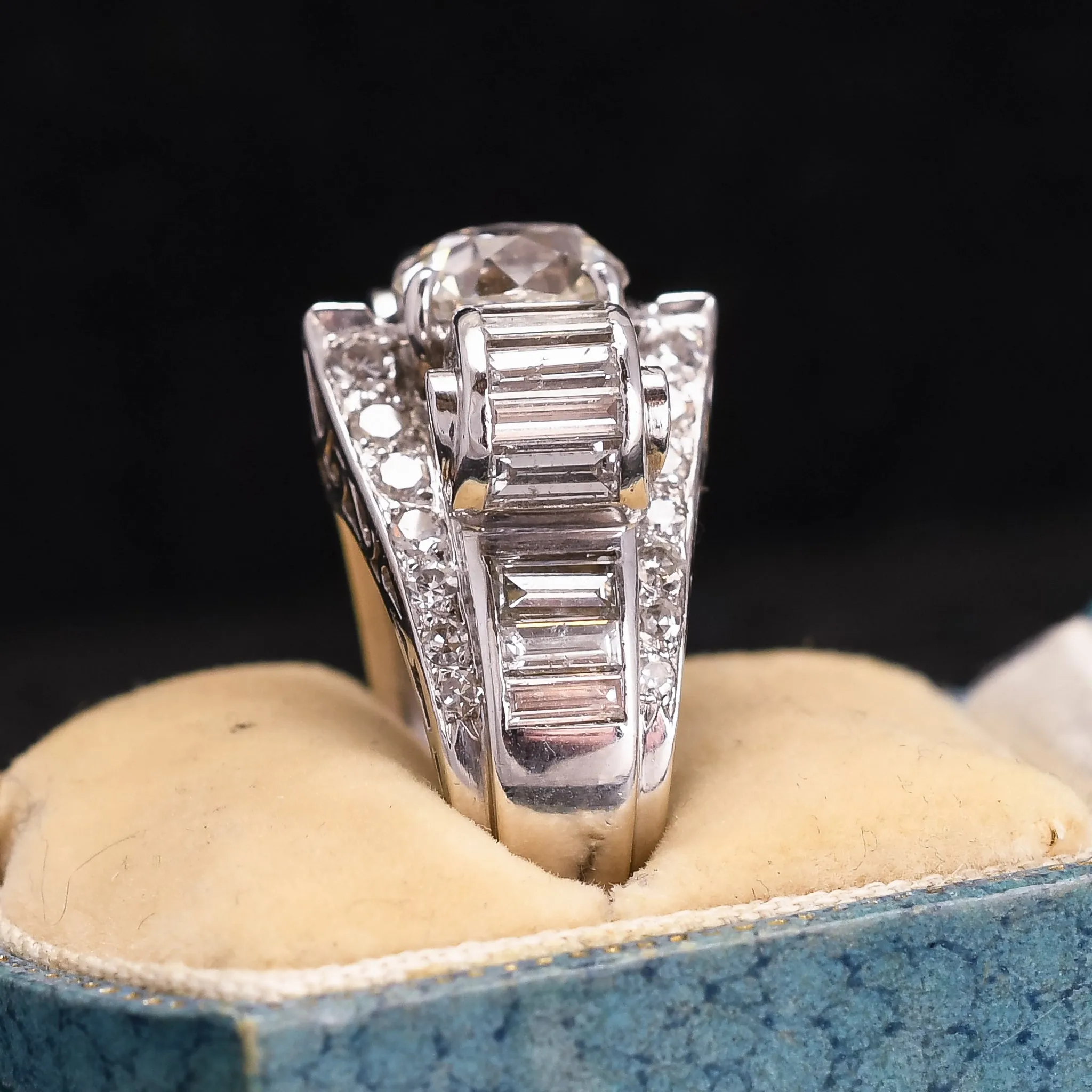 1940s Retro 5.5ct Diamond Cocktail Ring