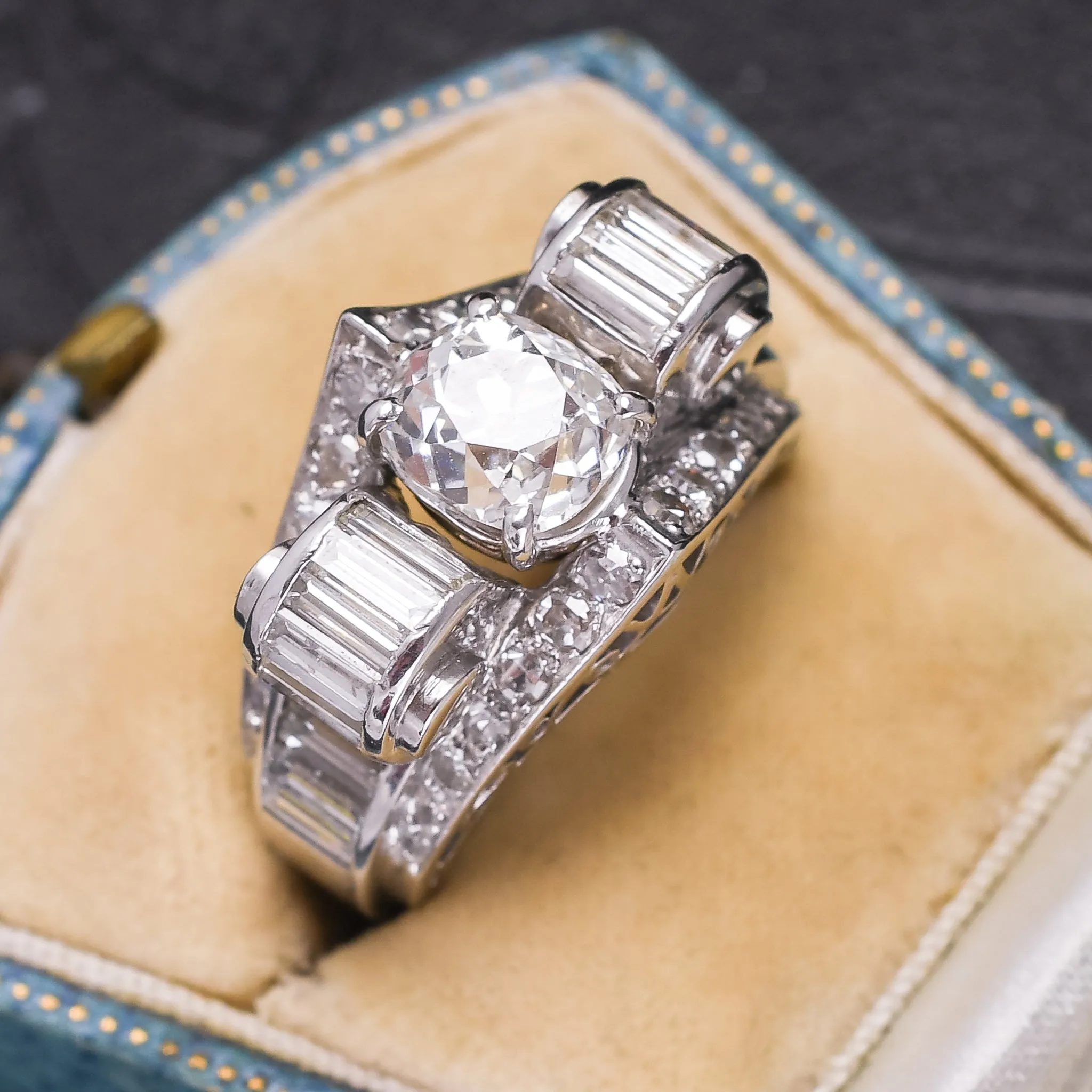 1940s Retro 5.5ct Diamond Cocktail Ring