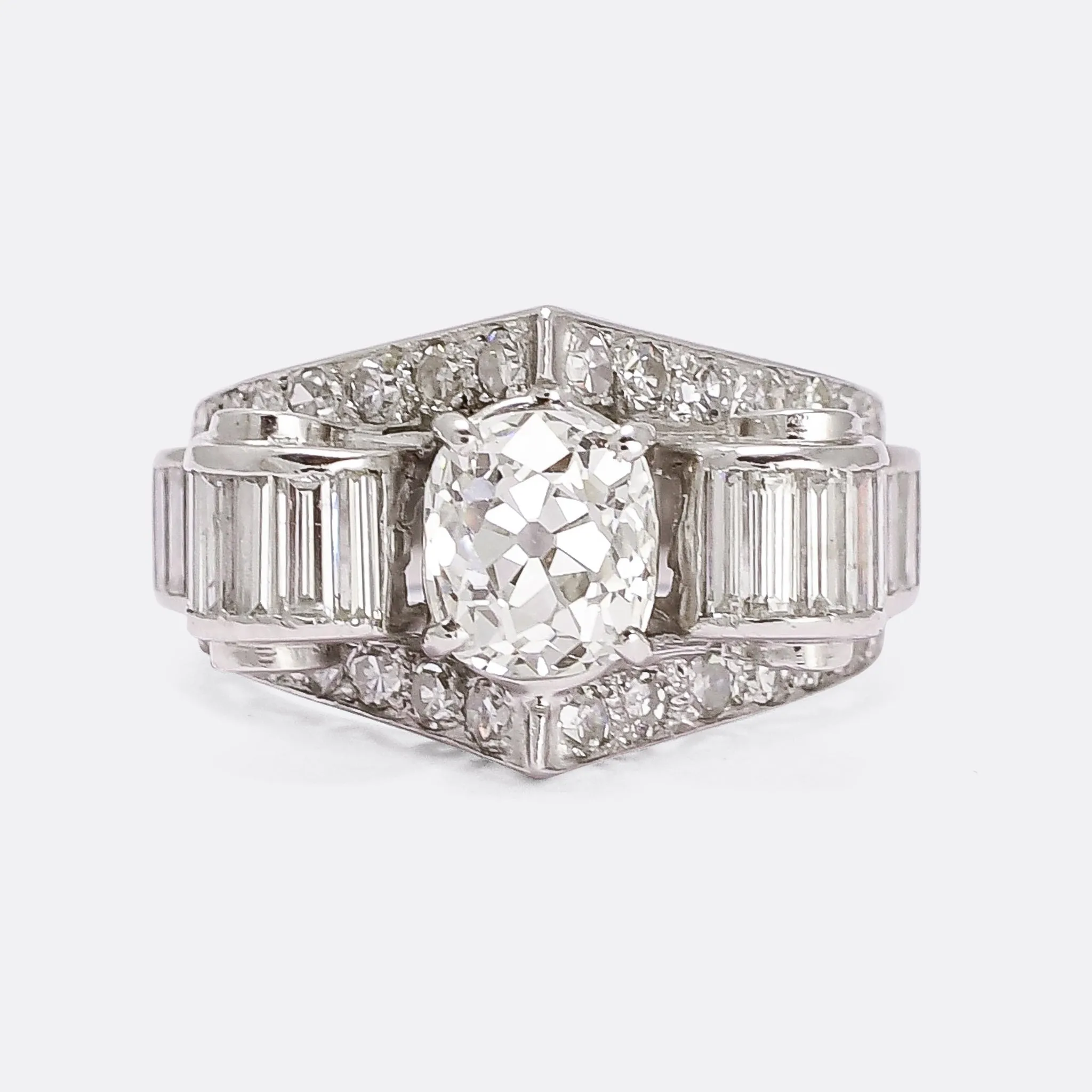 1940s Retro 5.5ct Diamond Cocktail Ring