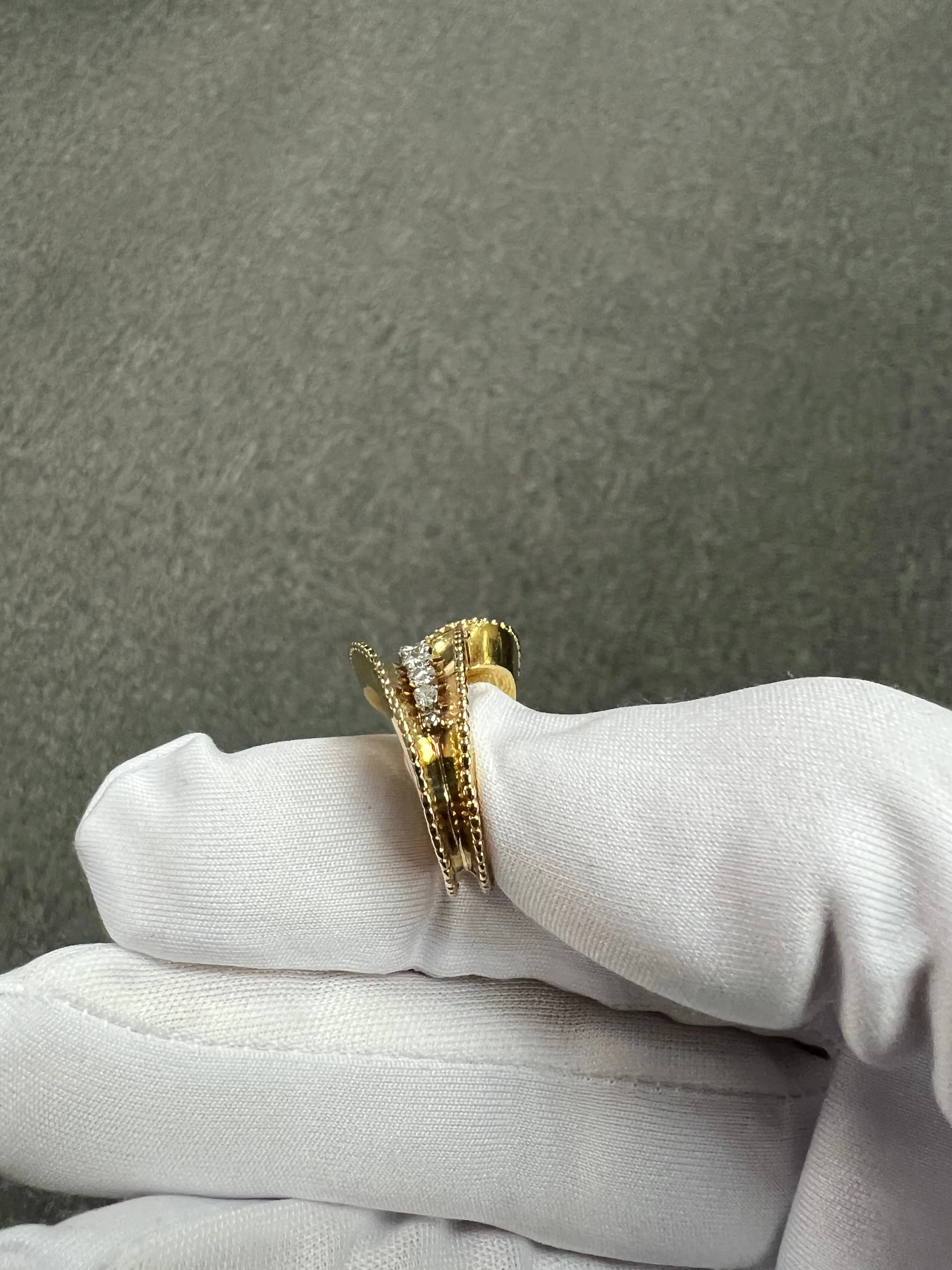 1940s Retro Diamond 18k Pink And Yellow Gold Ring