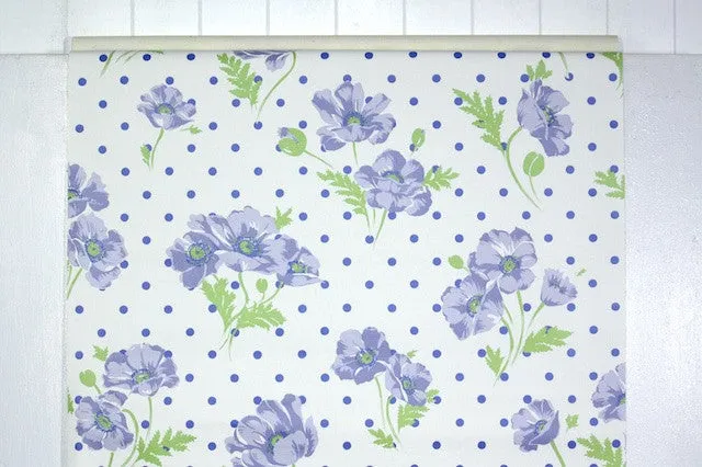 1970s Floral Vinyl Vintage Wallpaper